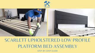 Brookside Sara Upholstered Bed with Horizontal Channels Assembly (Rest Haven Renton Platform Bed)