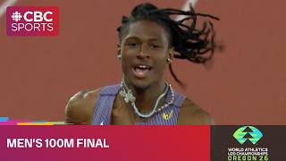 USA's Tate Taylor in men's 100m final at World Athletics U20 Championships in Oregon