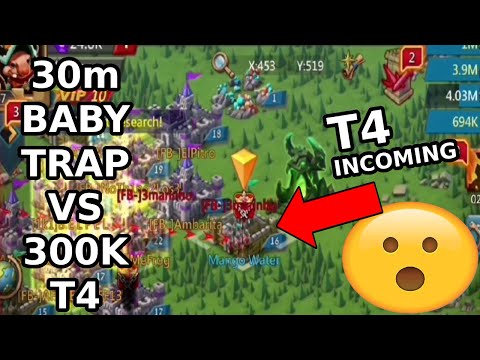 30m BABY TRAP VS 300K T4! OP BABY TRAP EATS THE KINGDOM! Lords Mobile trap.