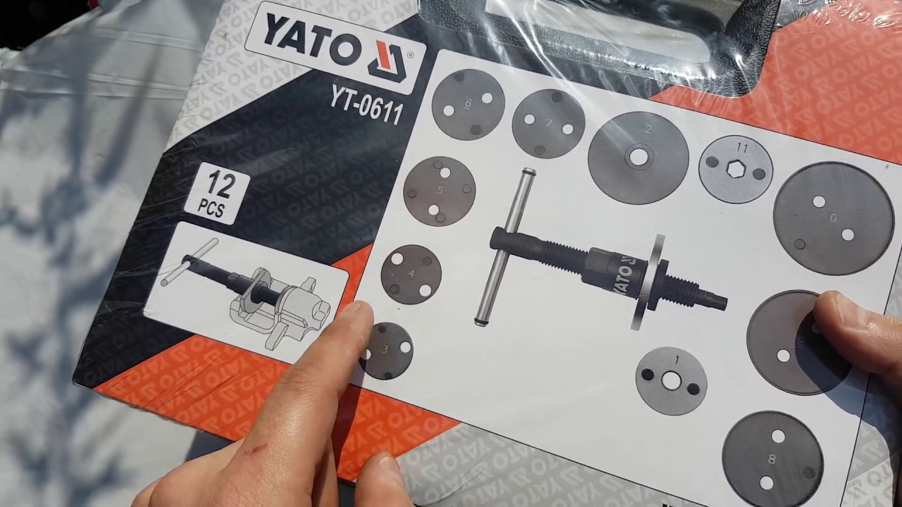 Zestaw do tłoczków zacisków hamulcowych YATO YT-0611 prezentacja rozpakowanie | ForumWiedzy