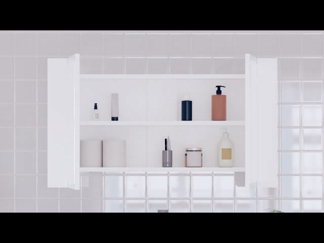 Video Teaser für 804964 vidaXL LED Bathroom Mirror Cabinet White 80x12x45 cm