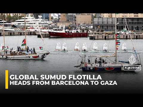 Global Sumud Flotilla heads from Barcelona to Gaza as mission grows