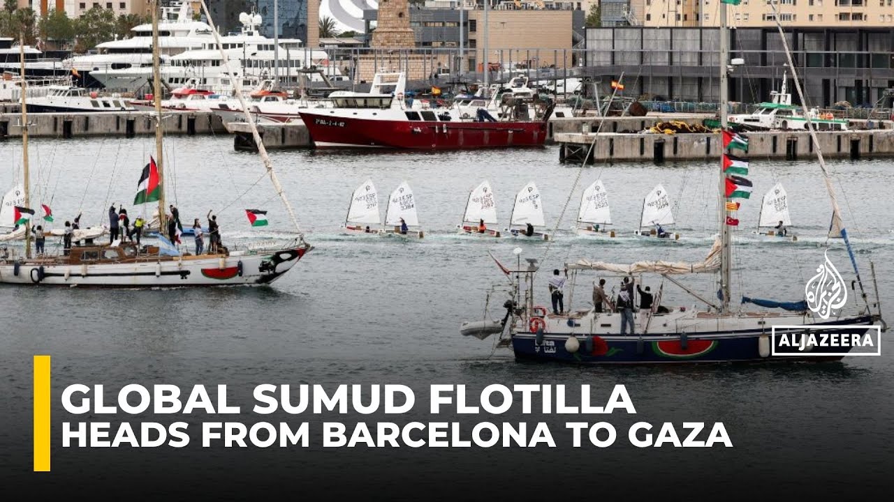 Global Sumud Flotilla heads from Barcelona to Gaza as mission grows