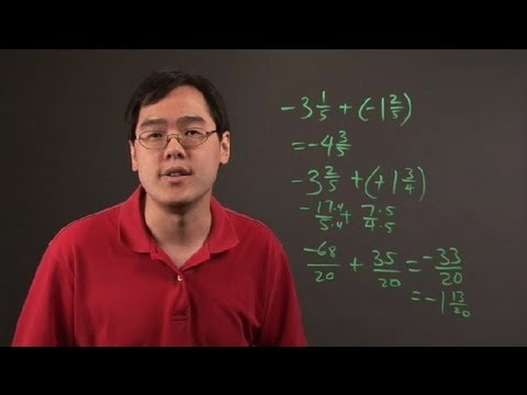 How to Add or Subtract Negative Mixed Numbers : Negative Numbers & Other Math Tips