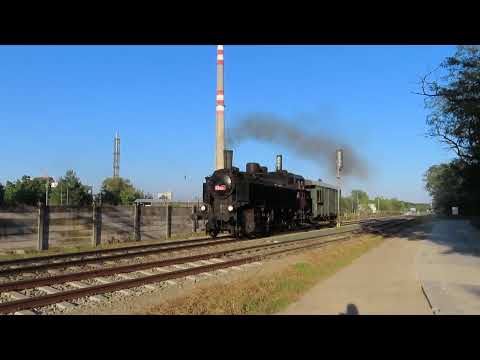 Parní lokomotiva 431.032 Ventilovka odjíždí z Bořího Lesu do Lednice.????07.09.2023