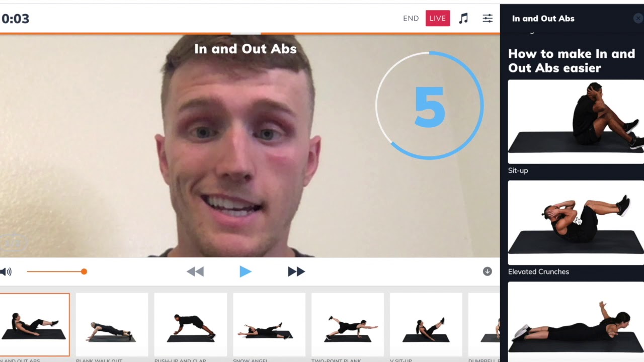 How to use the Sworkit LIVE Workout Player feature