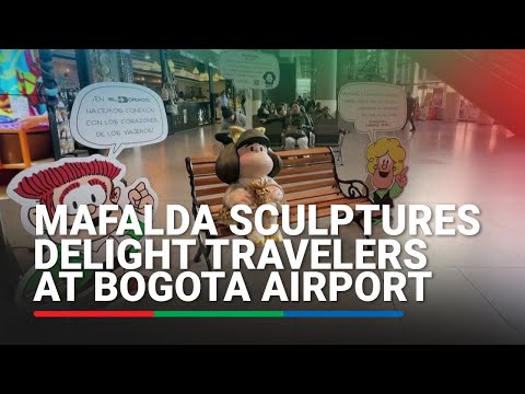 Mafalda sculptures delight travelers at Bogota airport