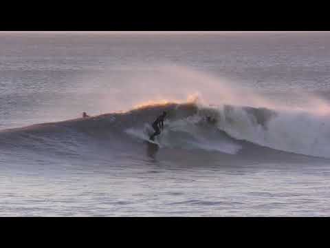 Sufring a solid swell at Rest Bay