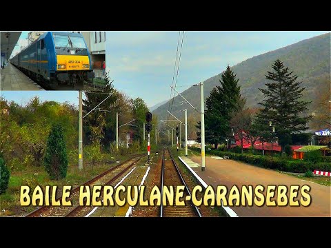 BAILE HERCULANE-CARANSEBES IN CABINA LOCOMOTIVEI-TRAIN CAB VIEW -Führerstandsmitfahrt-En Cabine-Tog