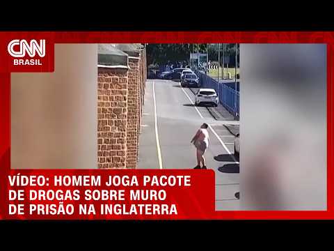 Veja momento que homem joga pacote de drogas sobre muro de prisão na Inglaterra | LIVE CNN