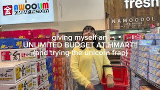 UNLIMITED BUDGET AT HMART 🙀 (+ trying the unicorn frappuchino for the first time)