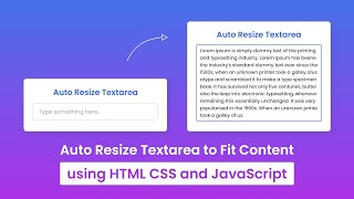 How to Auto Resize Textarea using HTML CSS &amp; JavaScript