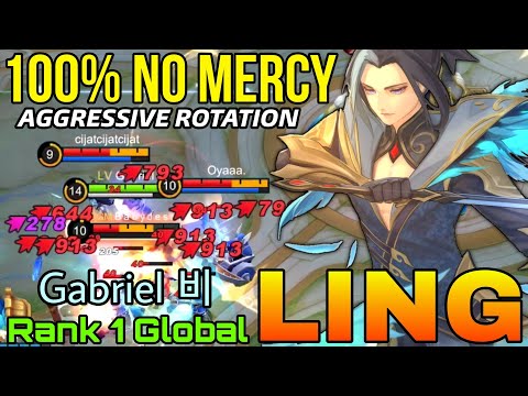 Aggressive Play Ling 100% Show No Mercy! - Top 1 Global Ling by Gabriel 비 - Mobile Legends