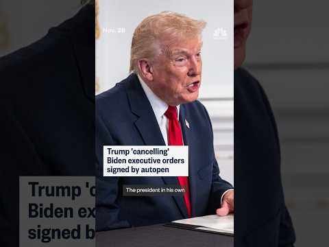 Trump 'cancelling' Biden executive orders signed by autopen