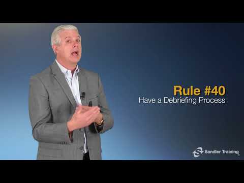 Rule #40: Have A Debriefing Process - Sandler Rules For Sales Leaders