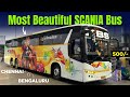RADHA KRISHNA Painted SCANIA Bus Bengaluru To Chennai Bus Journey KBS LUXURY Bus