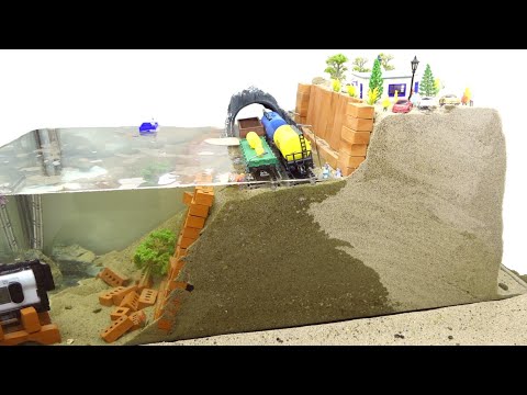 Railroad And Mini Town On A Dam Collapse - Dam Breach Experiment