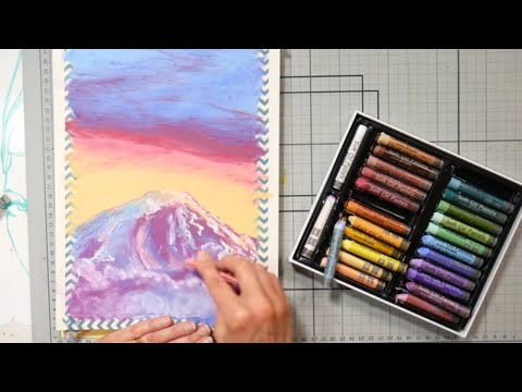 EASY! Oil-Pastel Mountain Step-by-step Tutorial