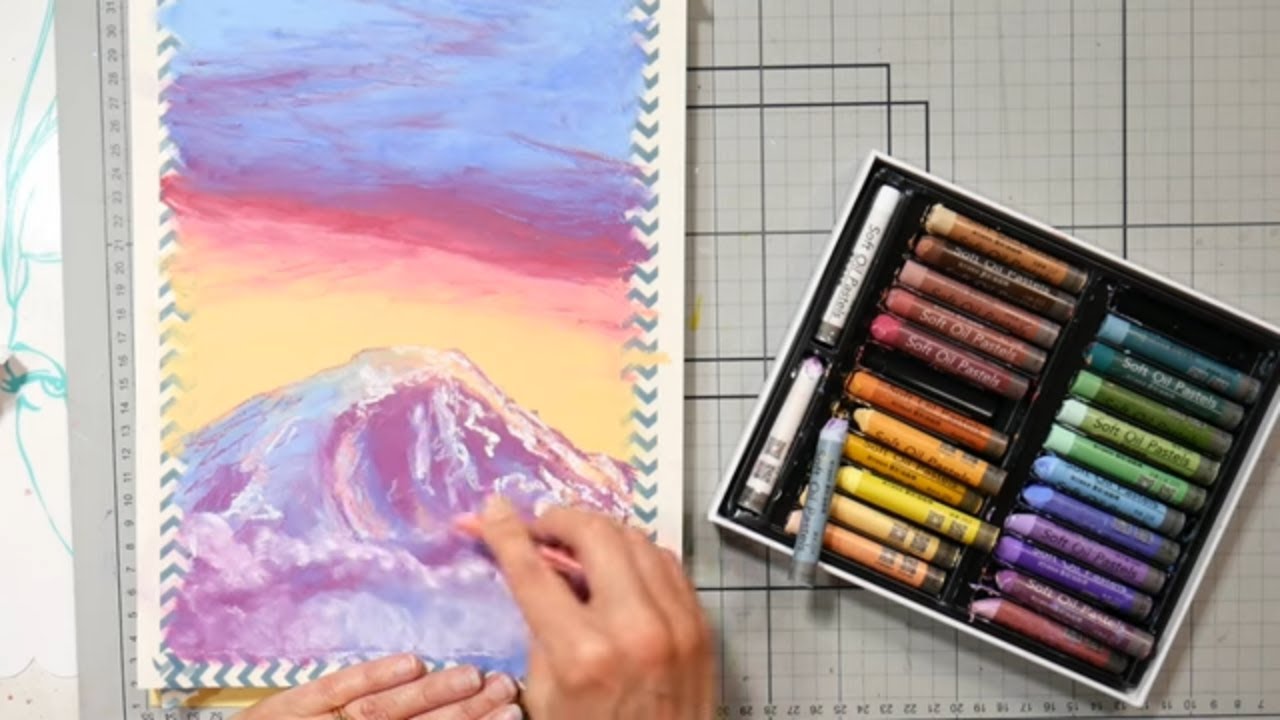 EASY! Oil-Pastel Mountain Step-by-step Tutorial