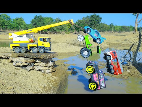 Cartoon Wala video | Crane Tractor Thar Roxx Bugatti Chiron Accident Pulling Powerful Crane ? CS Toy