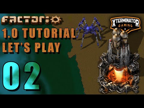 Factorio 1.0 Tutorial Lets Play EP2 - Starting Smelting: Introduction Guide For New Players Gameplay