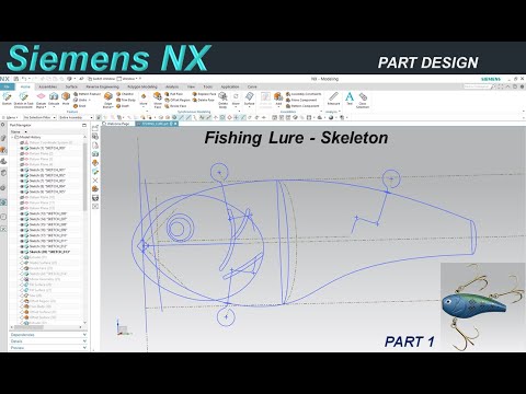 SIEMENS NX_ FISHING LURE Design_ Part 1: 2D Skeleton