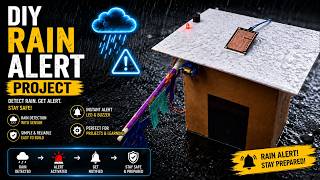 DIY Rain Alert System Using Arduino Nano | Rain Sensor Project with Servo, LED & Buzzer | Mini House