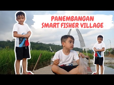 Figlio kasih makan ikan di Mina Padi Desa Panembangan, Desa Smart Fisher Village