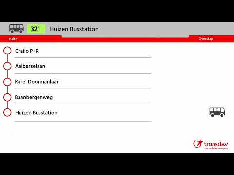 [Verouderd, 2023] Omroepen Lijn 321 Transdev Gooi- en Vechtstreek: Station Zuid - Huizen Busstation