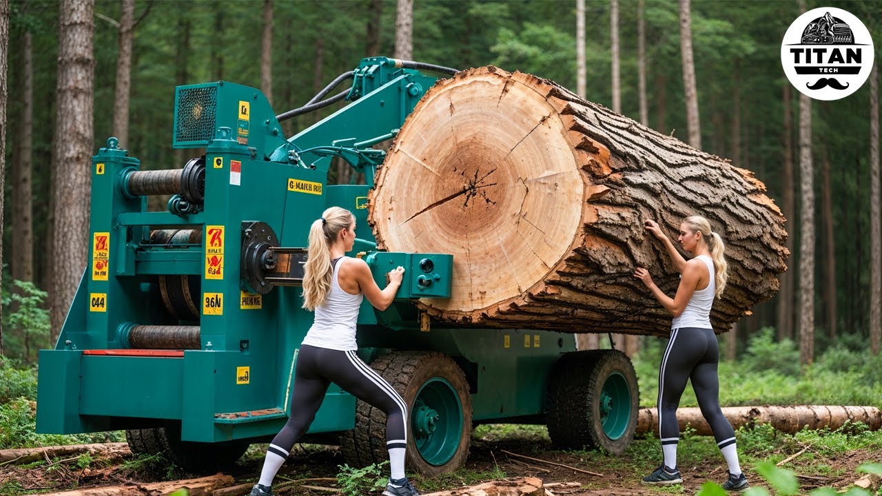 Fastest Automatic Firewood Processing Machine | Homemade Modern Wood Cutting Chainsaw Machines #25