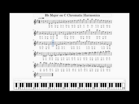 Bb Major Scale on C Chromatic Harmonica