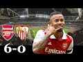 Arsenal vs Sevilla: Game highlights and Goals (6-0) - Gabriel Jesus's Hatrick