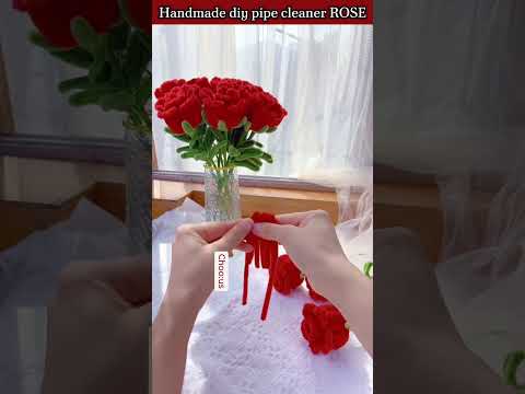 diy pipe cleaner Rose | handmade flowers for decoration #handmade #pipecleanerflower #diyflowers#diy