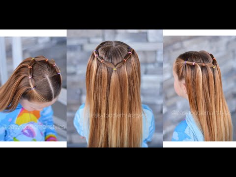 Simple Elastic Waterfall Tie Back Hairstyle