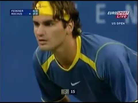 Federer vs Rochus | US OPEN 2005 (R3) | Court Level & Slow Motion