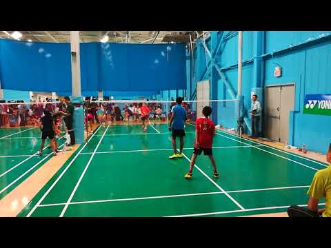 2017 Oct US Junior Badminton NJ Open regional BD U13 Final Lukas/Michael VS Samuel/Neil 2-2