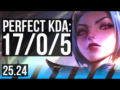 AKALI vs VIKTOR (MID) | Perfect KDA: 17/0/5 | KR Grandmaster | 25.24