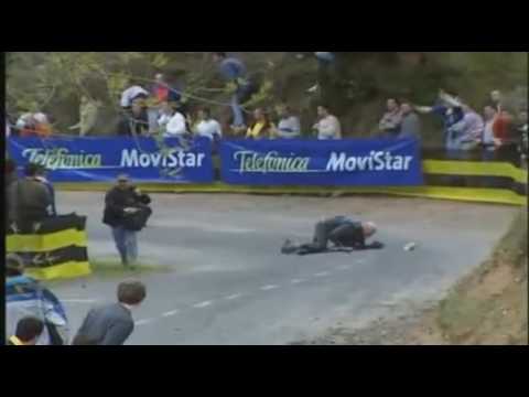 Didier Auriol nearly hits Camera Man