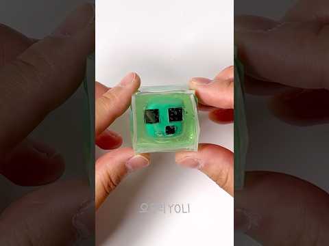Minecraft Slime 🟩 How to make a squishy - DIY Minecraft Slime Squishy with nano tape #shorts