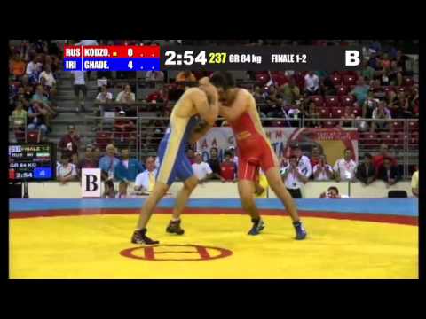 Finale 1-2 Greco-Roman 84 Kg (RUS) Sosruko KODZOKOV vs (IRI) Yousef Ahmad GHADERIAN