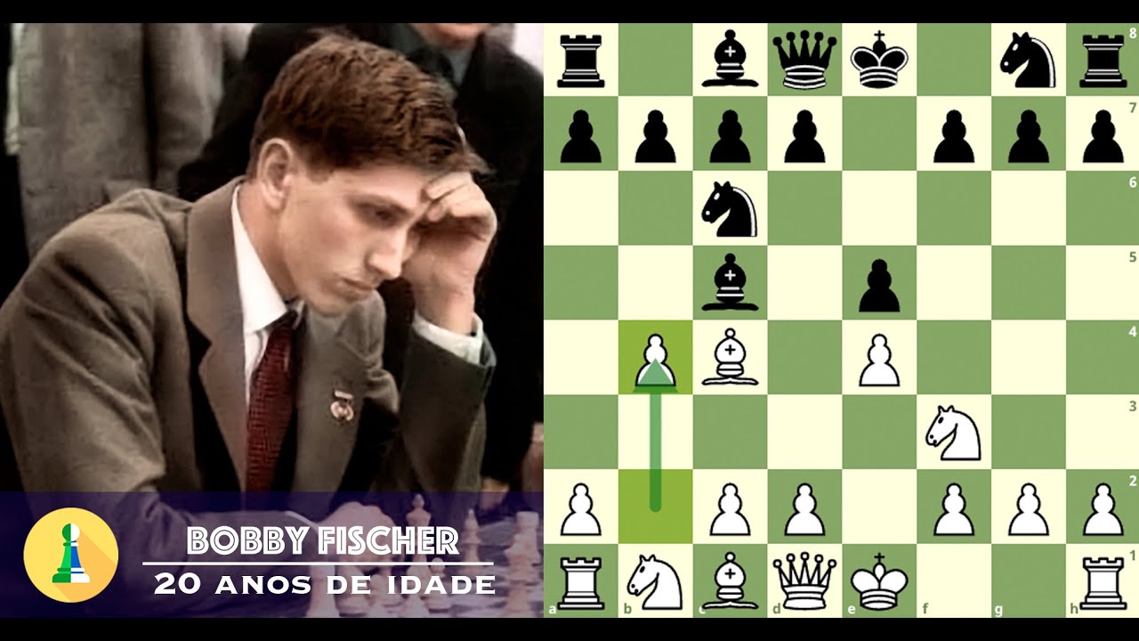 Bobby Fischer manda o Gambito Evans contra Reuben Fine