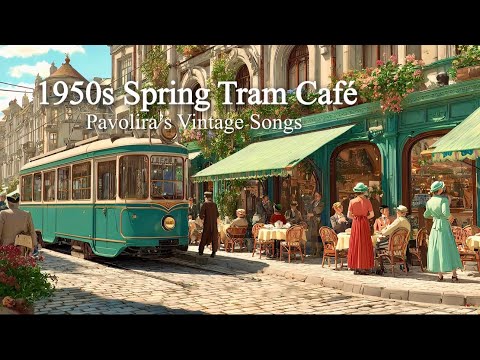 1950s Spring Café by the Tram | Pavolira’s Vintage Songs