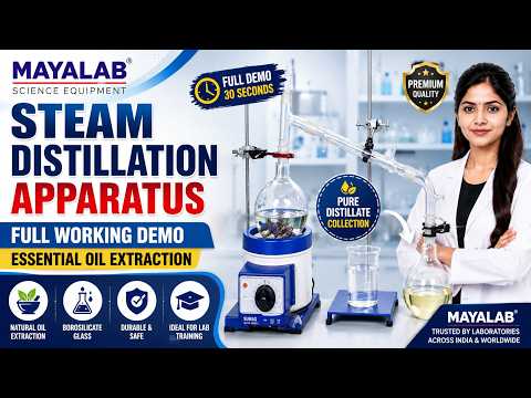 Borosilicate Glass Distillation Apparatus | Laboratory Distillation Glassware | MAYALAB video 3