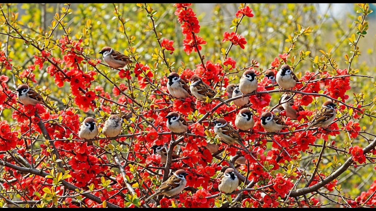 Sparrows building their nest - nature's amazing home!!