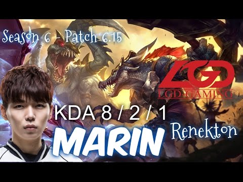 LGD MaRin RENEKTON vs EKKO TOP - Patch 6.15 KR Ranked | League of Legends