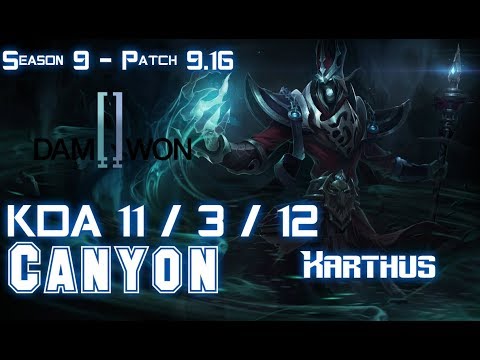 DWG Canyon KARTHUS vs LEE SIN Jungle - Patch 9.16 KR Ranked