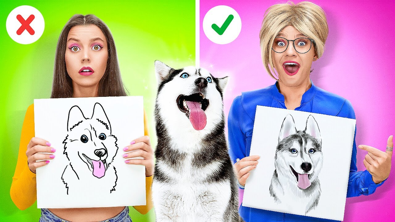 STUDENTS VS TEACHERS ART BATTLE || Who Is Better? Cool Painting Hacks And Tips By 123GO! SCHOOL