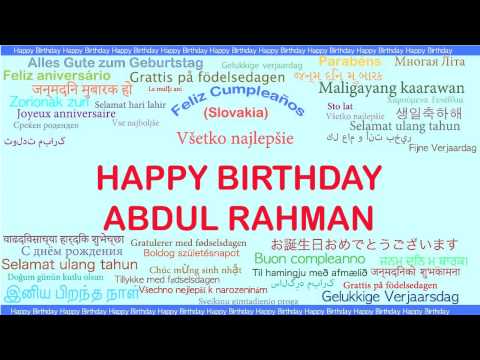 AbdulRahman   Languages Idiomas - Happy Birthday