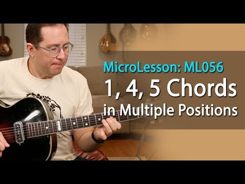 1, 4, 5 Blues Chords (and fill licks) in different positions on the neck. Blues Guitar Lesson ML056