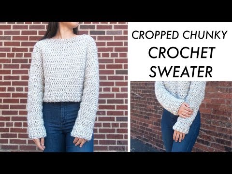 Cropped Chunky Crochet Sweater Tutorial - Brooklyn...